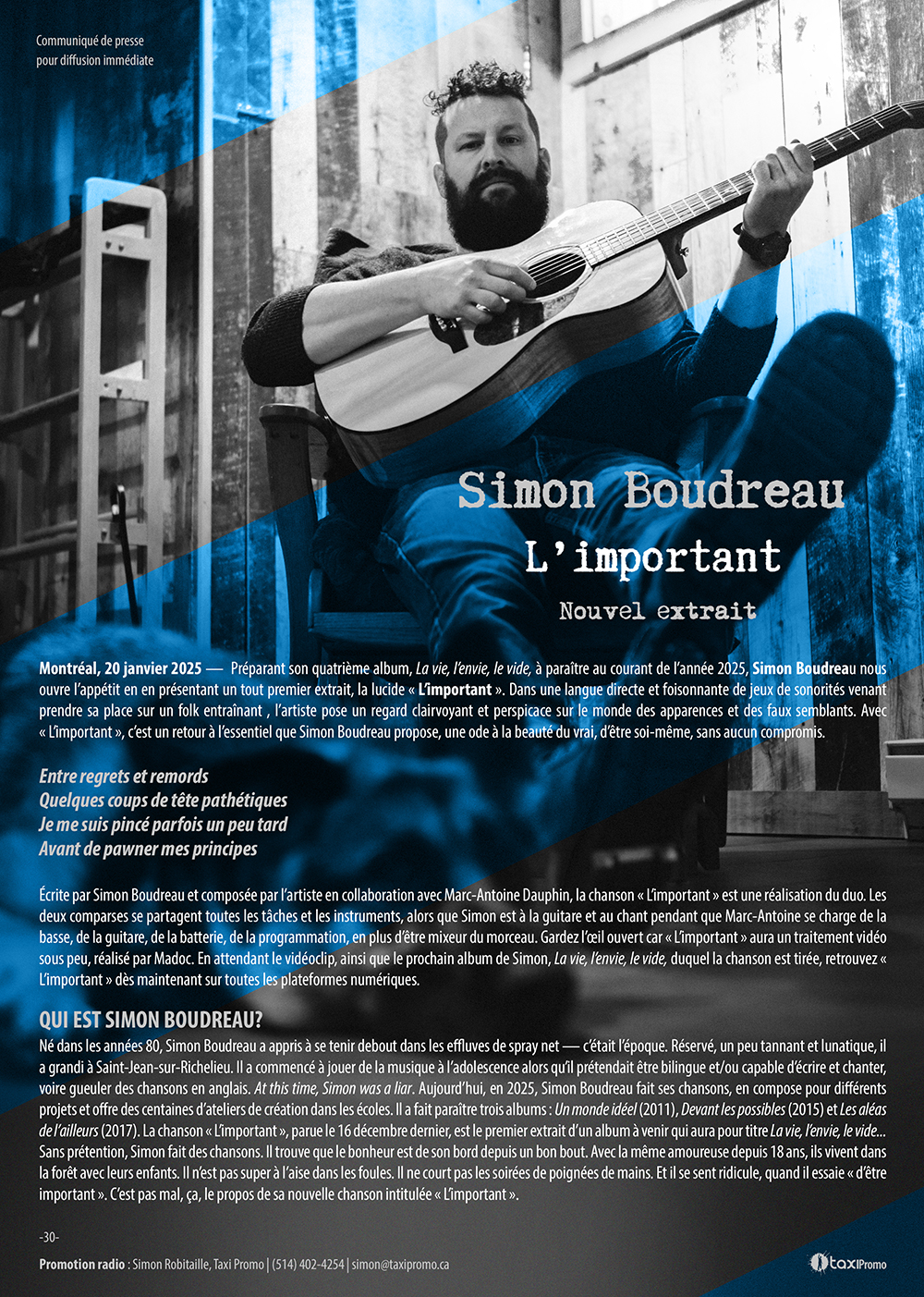 Simon Boudreau - L'important (Single)