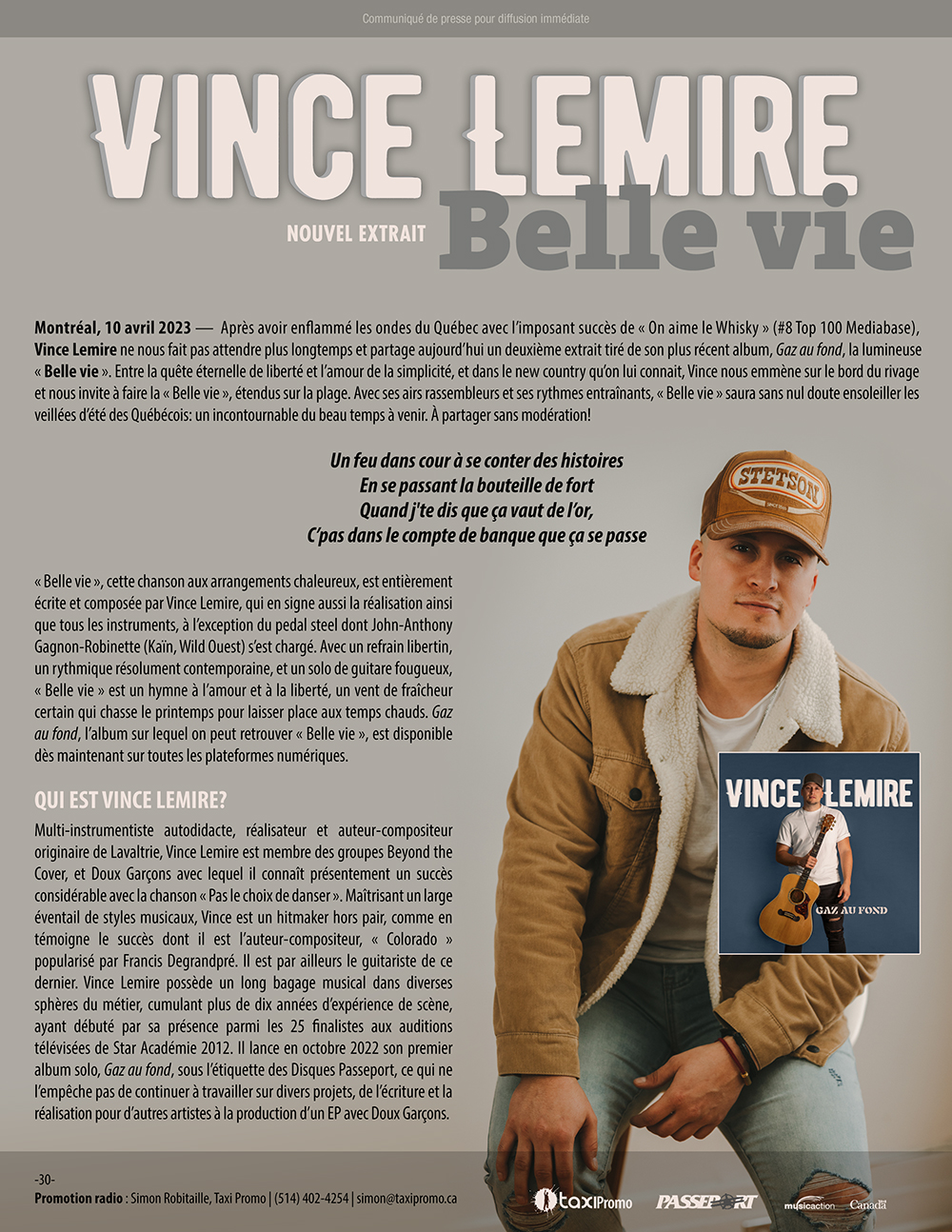 Vince Lemire - Belle vie